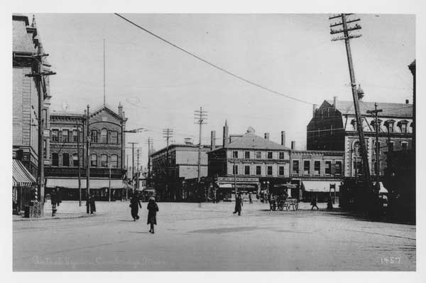 Looking north across Massachusetts Avenue, down Prospect Street, from River Street, 